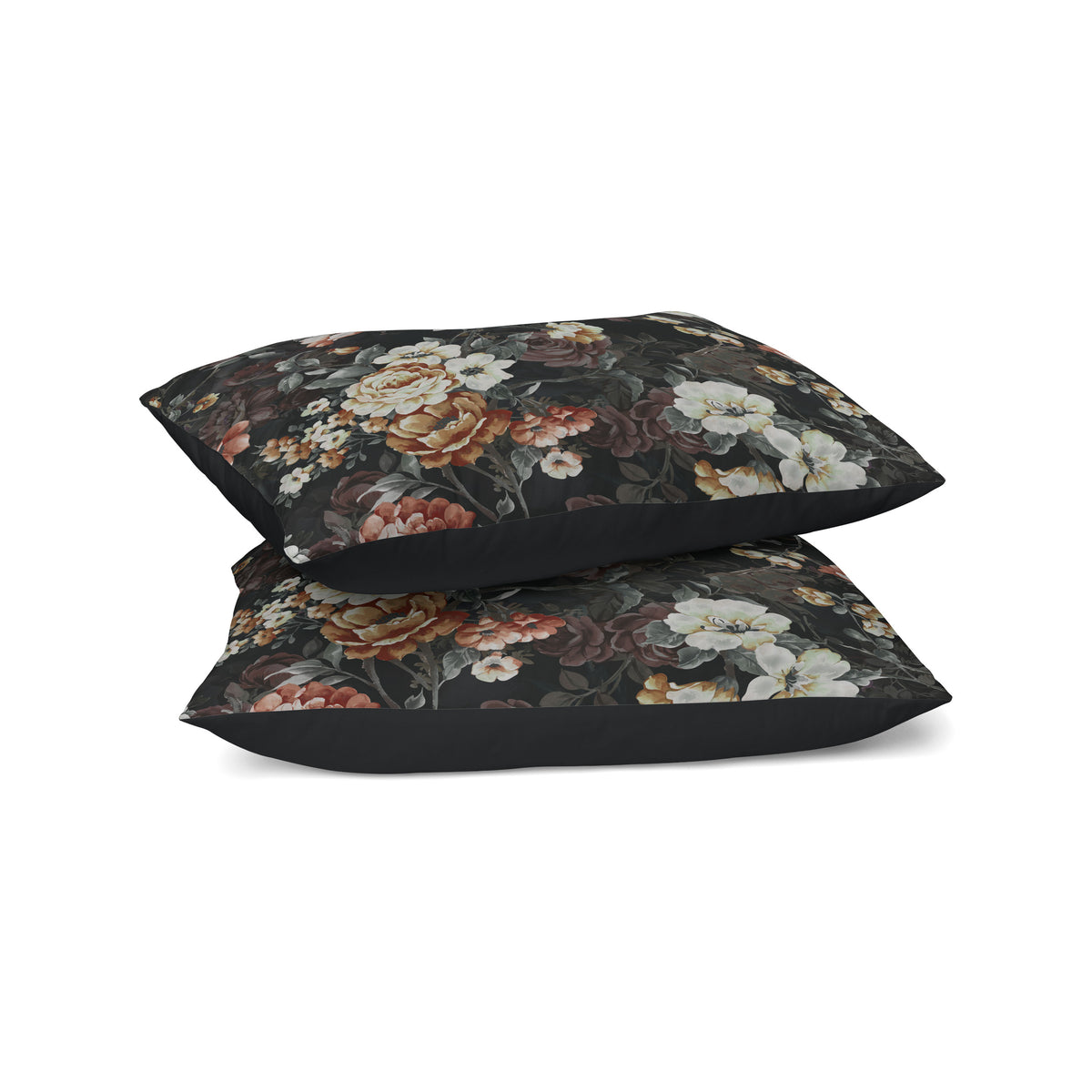Zelesta Comfort Design Nahtlose Kissenbezüge Set von 2 - Golden Age Flower Black