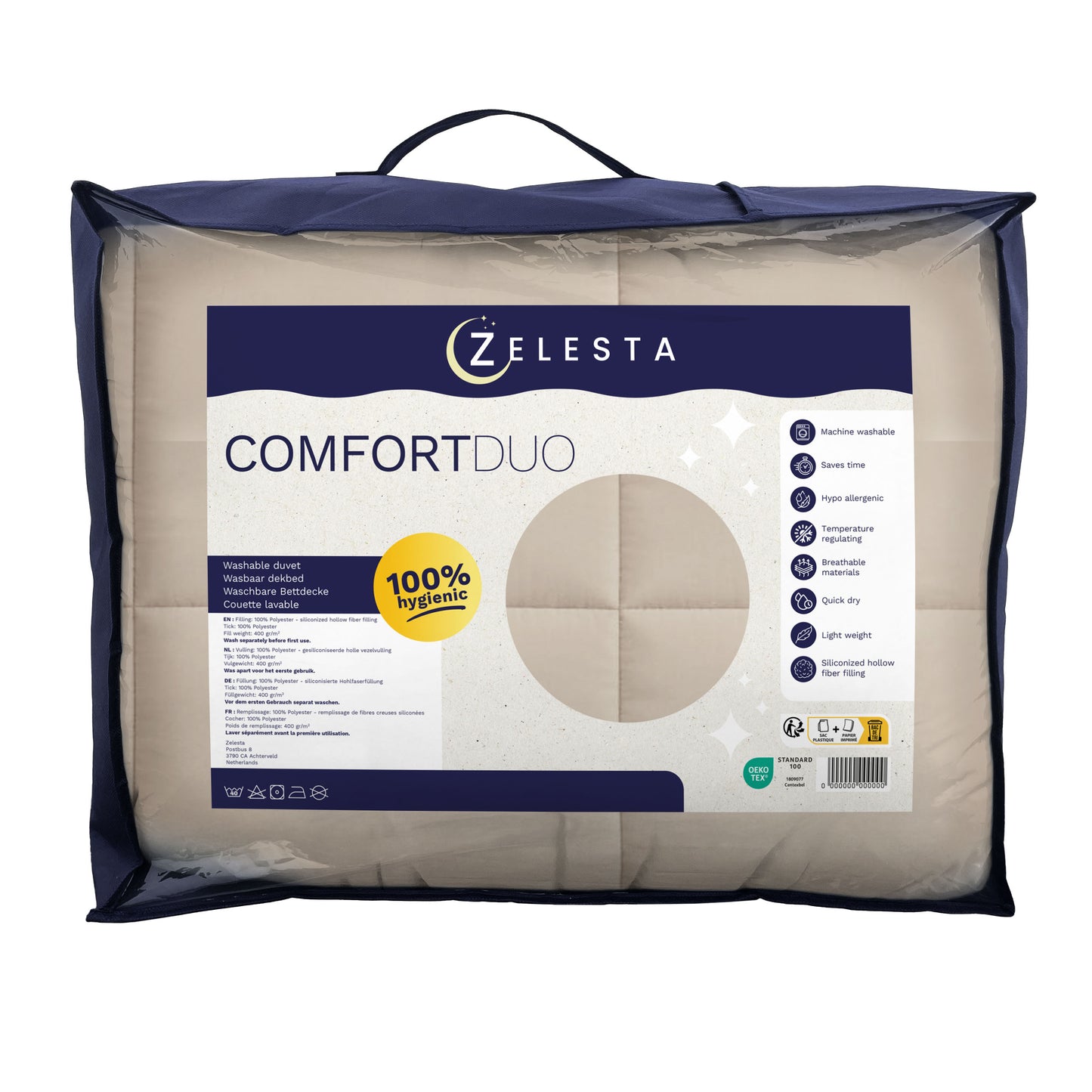 Zelesta Comfort Duo Bettdecke - Taupe & Champagner