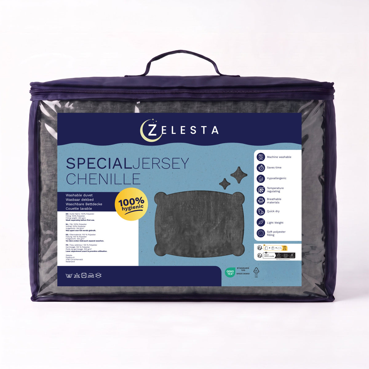Zelesta Special Jersey Chenille Bettdecke - Warmes Grau