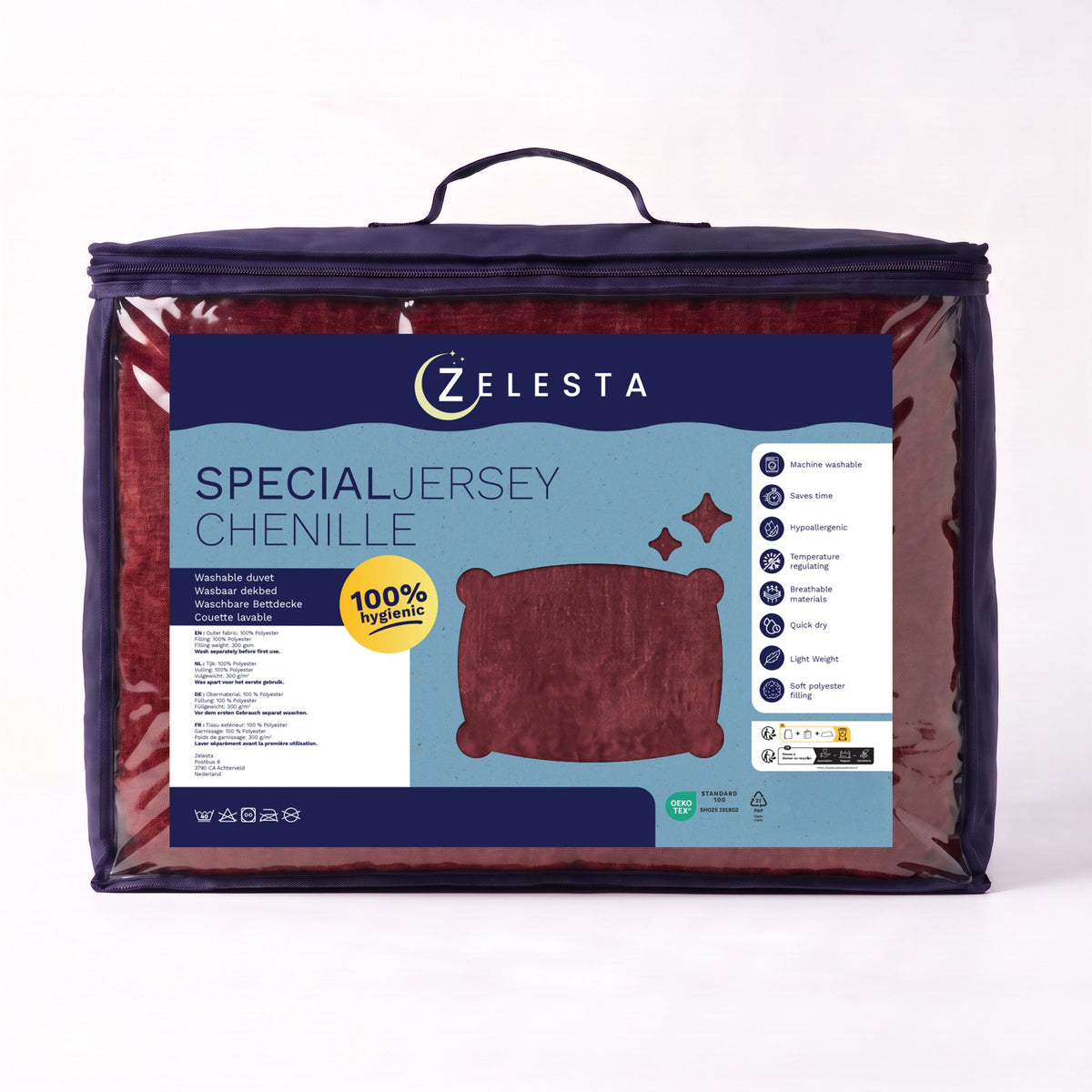 Zelesta Special Jersey Chenille Bettdecke - Barockrot