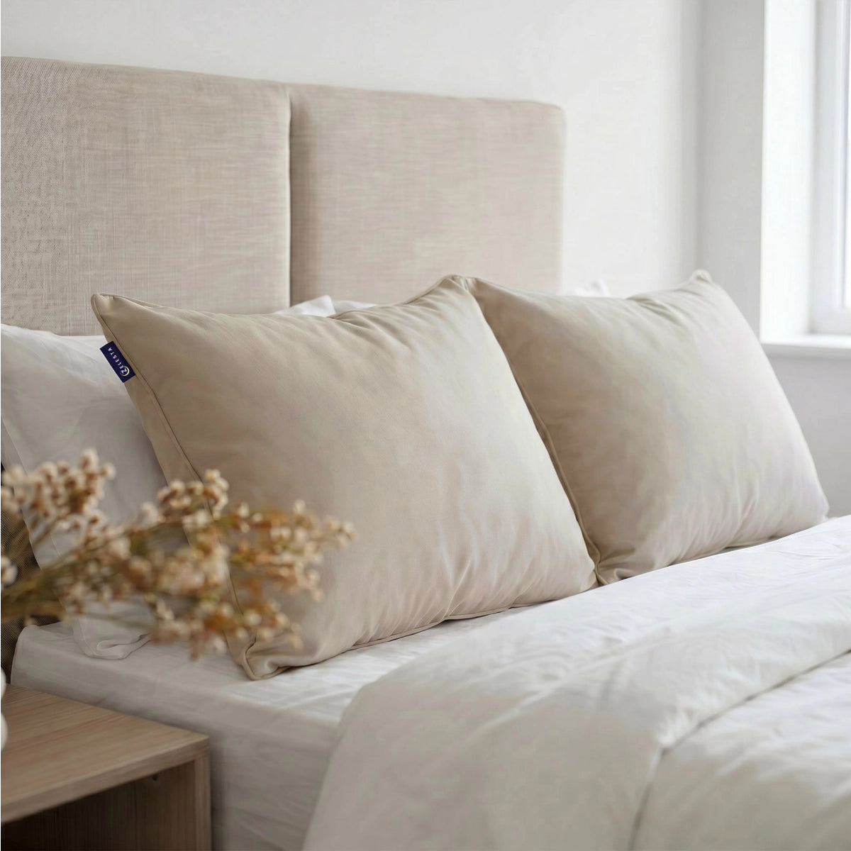 Zelesta Comfort Waschbares Kopfkissen – Sandbeige