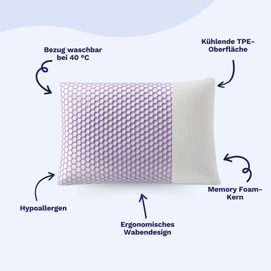 Zelesta Honeycomb TPE-Kissen – Memory-Schaum-Kern
