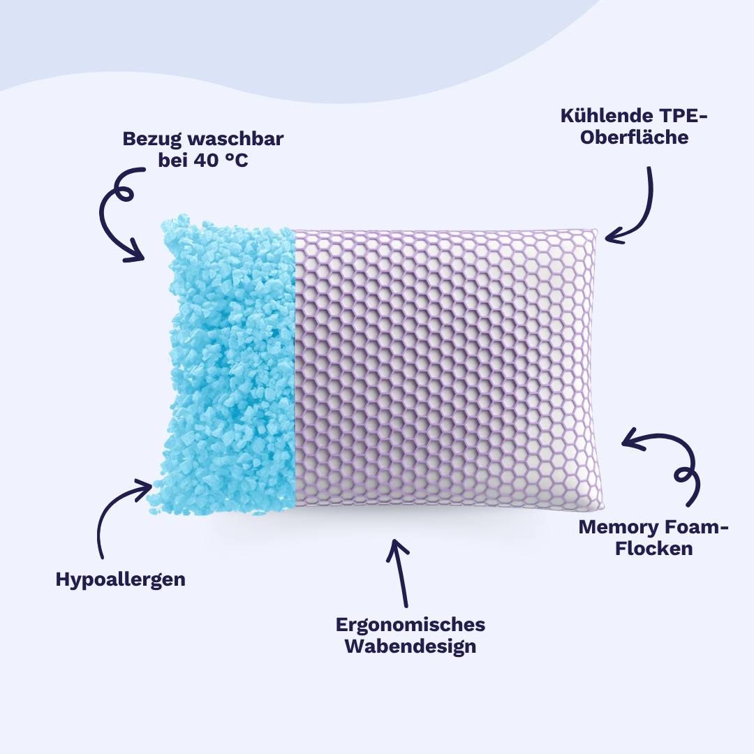 Zelesta Honeycomb TPE-Kissen – Memory-Schaum-Flocken