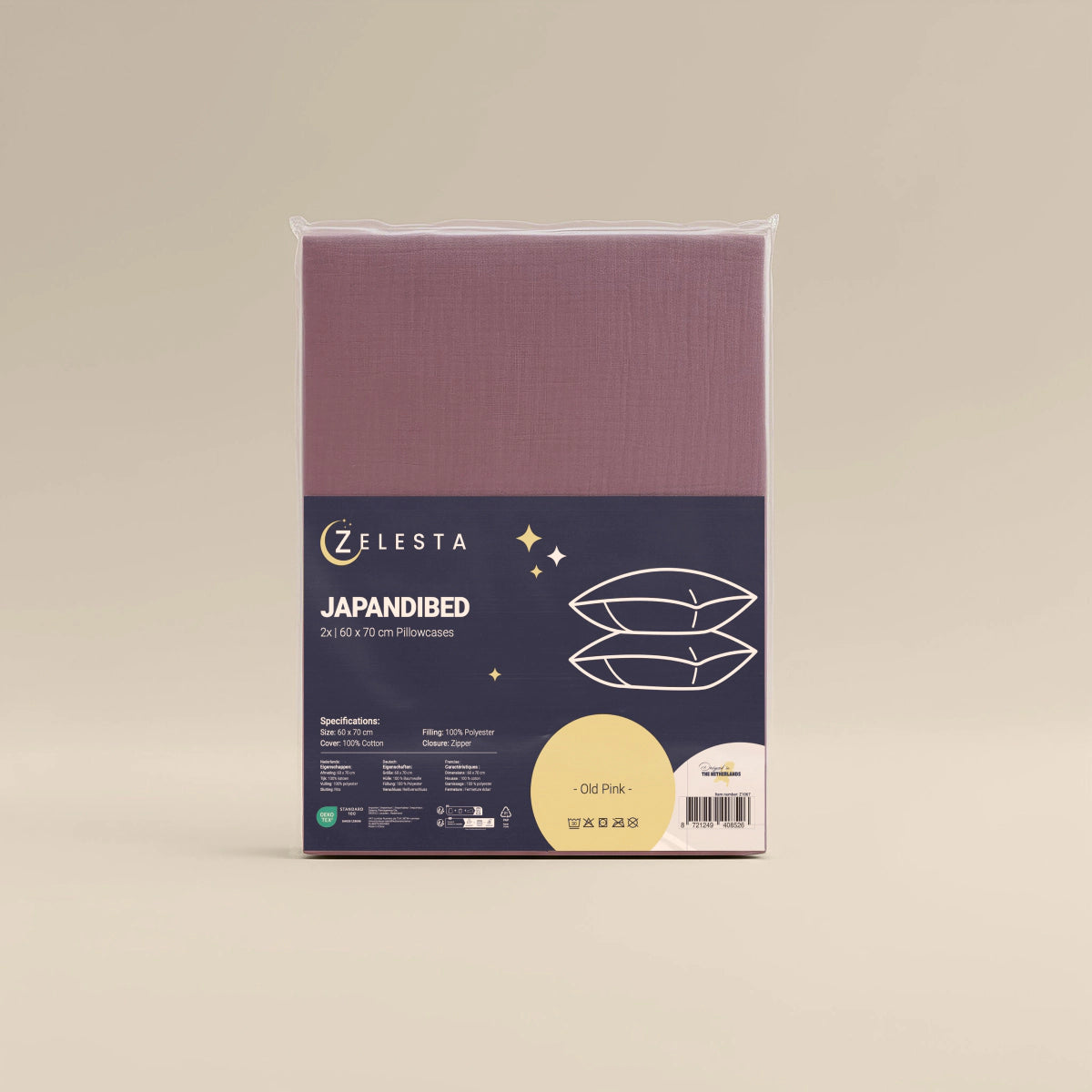 Japandibed Baumwolle Mousseline Kissenbezüge Set von 2 - Old Pink