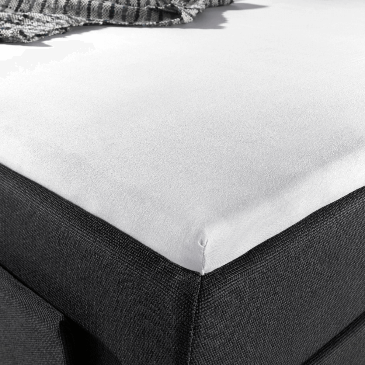 Jersey Topper Spannbettlaken Weiß