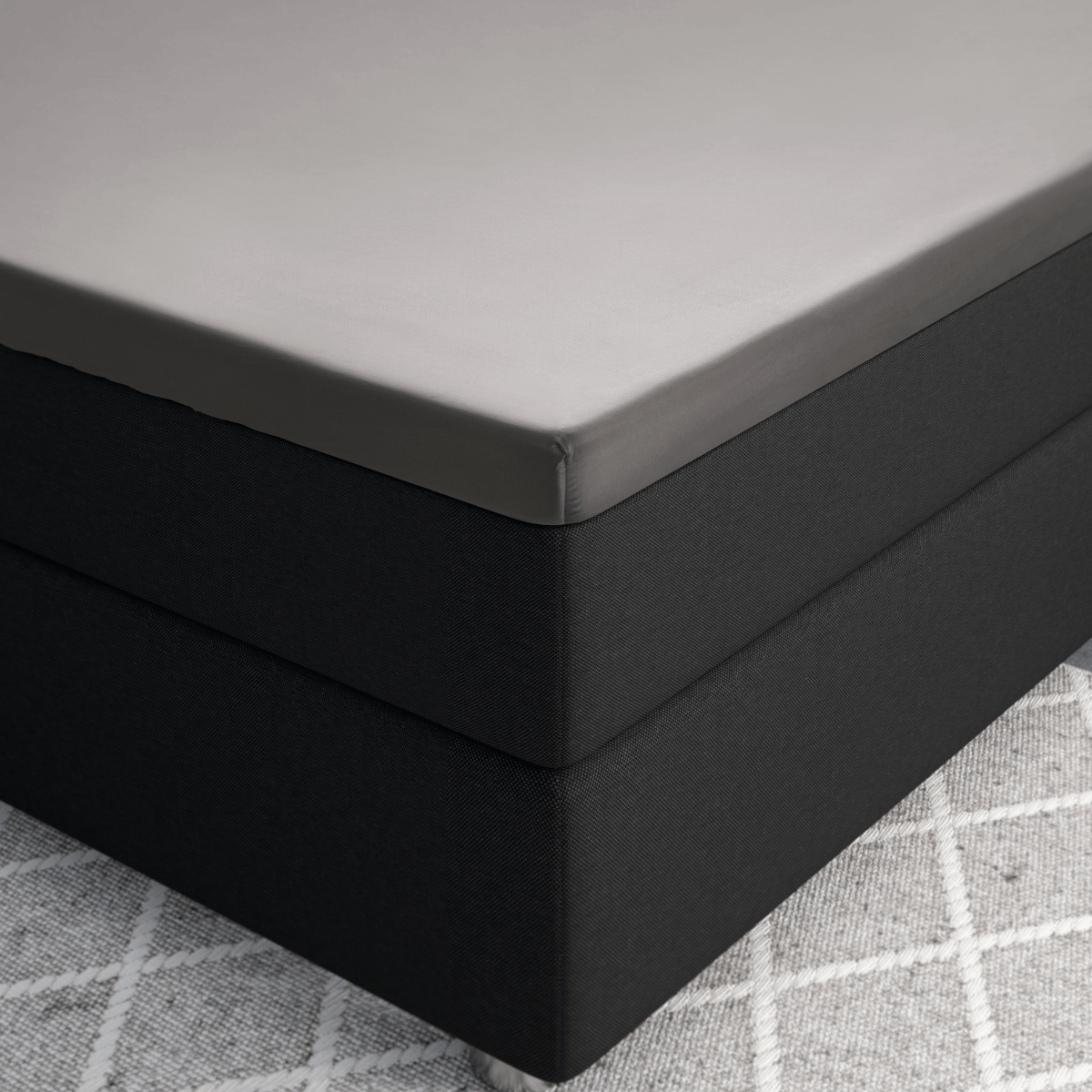 Primaviera Deluxe Topper Satin Deluxe Spannbettuch - Grau