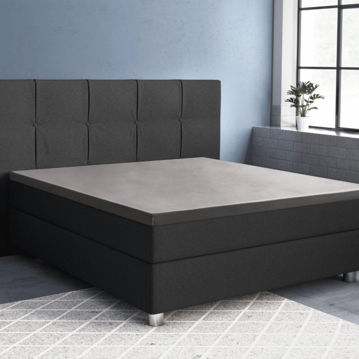 Primaviera Deluxe Topper Satin Deluxe Spannbettuch - Grau