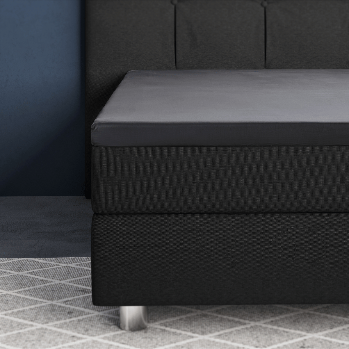 Primaviera Deluxe Topper Satin Deluxe Spannbettuch - Anthrazit