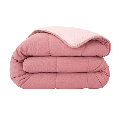 Zelesta Comfort Structure Seersucker Bettdecke - Rosa & Hellrosa