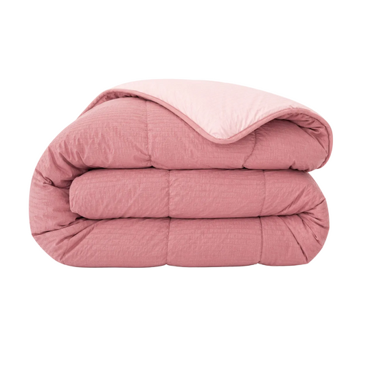 Zelesta Comfort Structure Seersucker Bettdecke - Rosa & Hellrosa