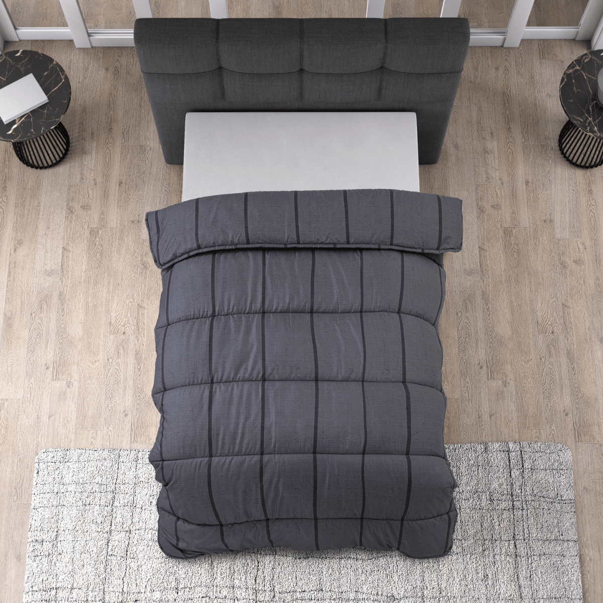 Zelesta Royalbed Stripe - Schwarz & Grau