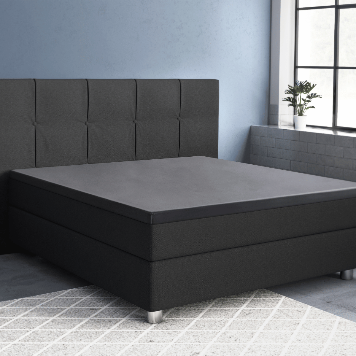 Primaviera Deluxe Topper Satin Deluxe Spannbettuch - Anthrazit
