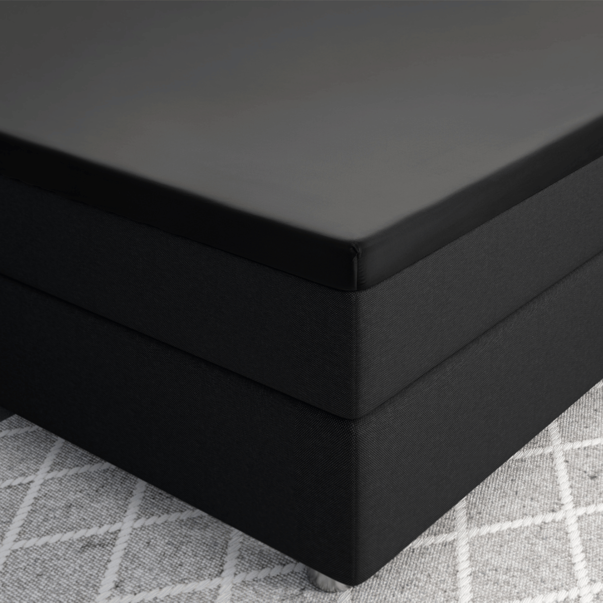 Primaviera Deluxe Topper Satin Deluxe Spannbettuch - Schwarz
