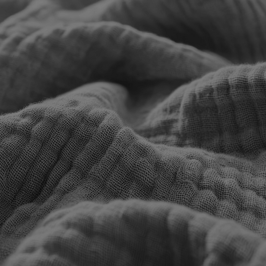 Musselin Spannbettlaken - Anthracite