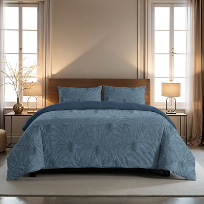 Zelesta Comfort Design Nahtlose Bettdecke - Botanical Line Art Blue