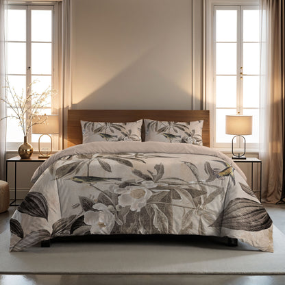 Zelesta Comfort Design Nahtlose Bettdecke - Vintage Birds Sand