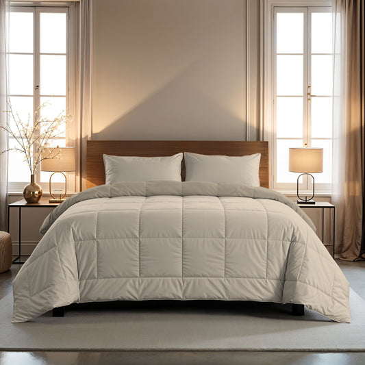 Zelesta Comfort Duo Bettdecke - Taupe & Champagner