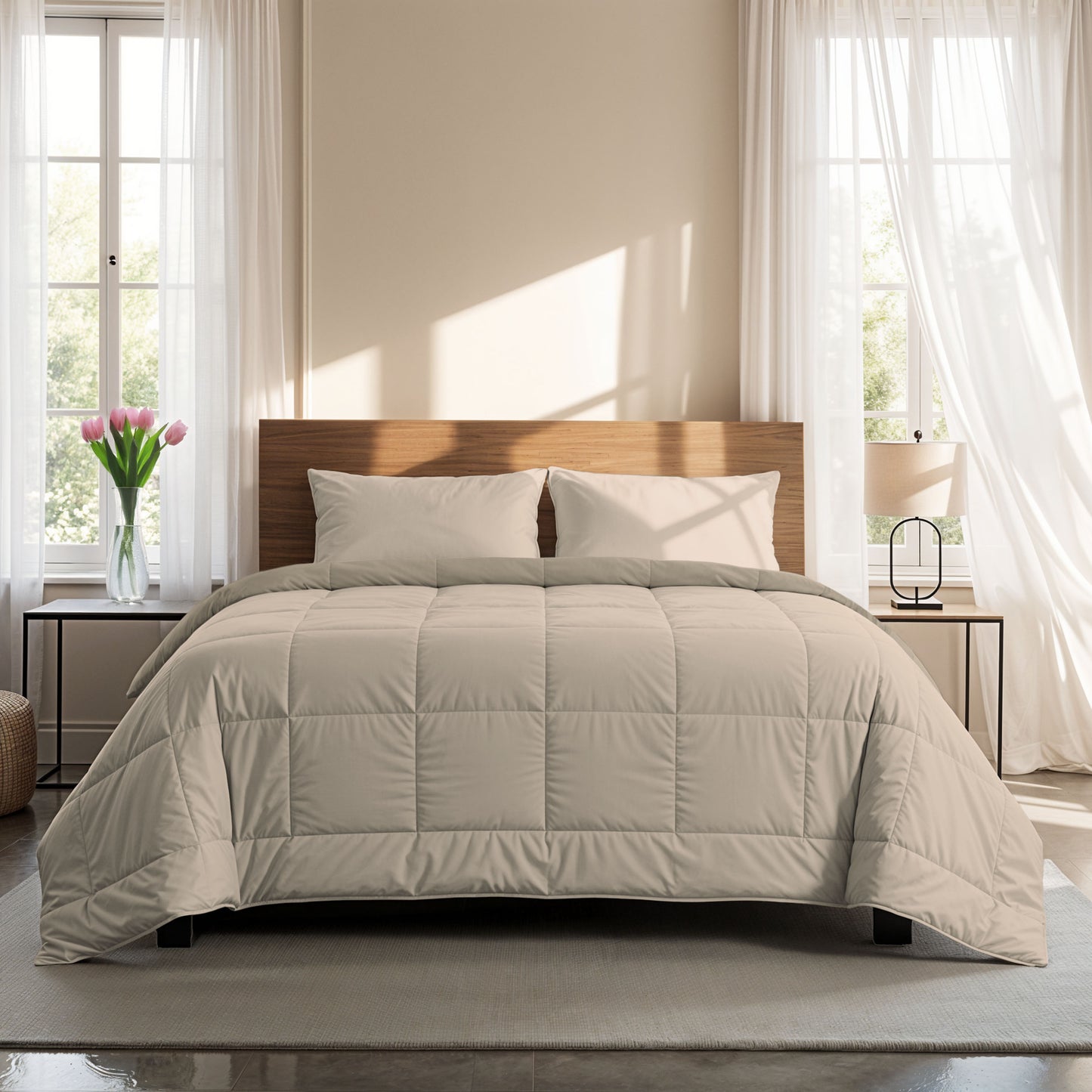 Zelesta Comfort Duo Sommerbettdecke - Taupe & Champagner