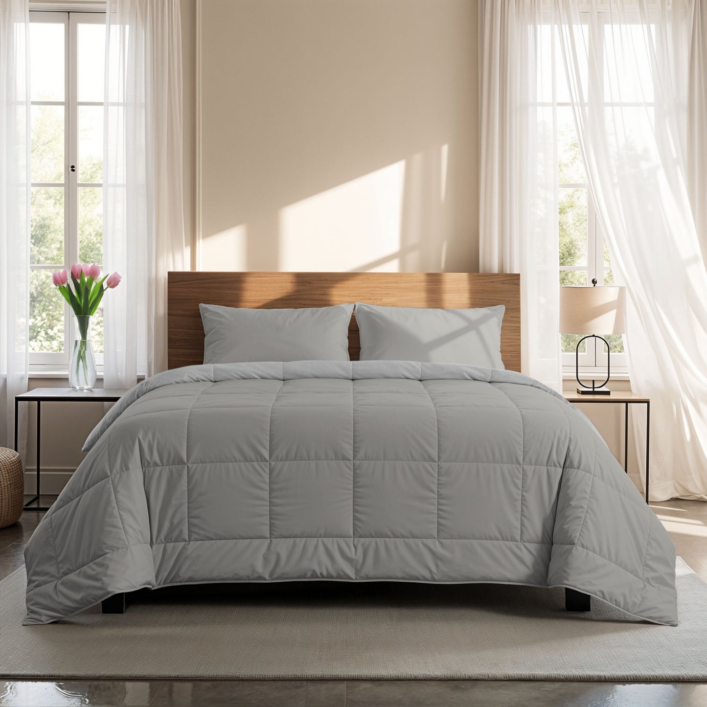 Zelesta Comfort Duo Sommerbettdecke - Grau & Sanftes Grau