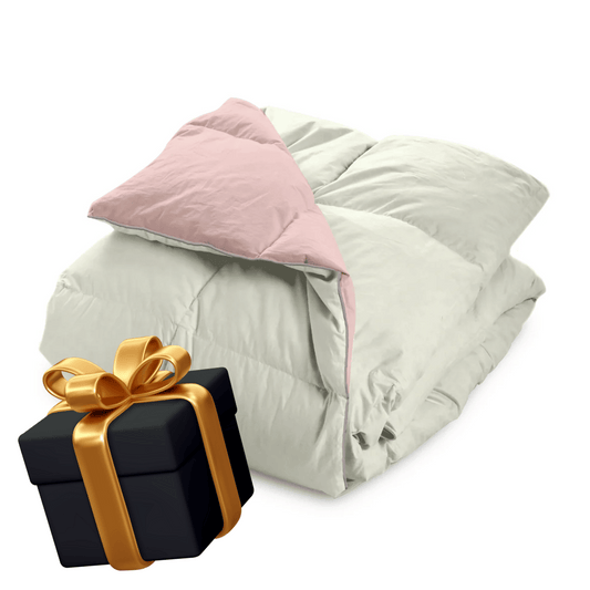 1+1 GRATIS Wonderbed Cotton Down - Rosa & Creme (gleicher Größe)