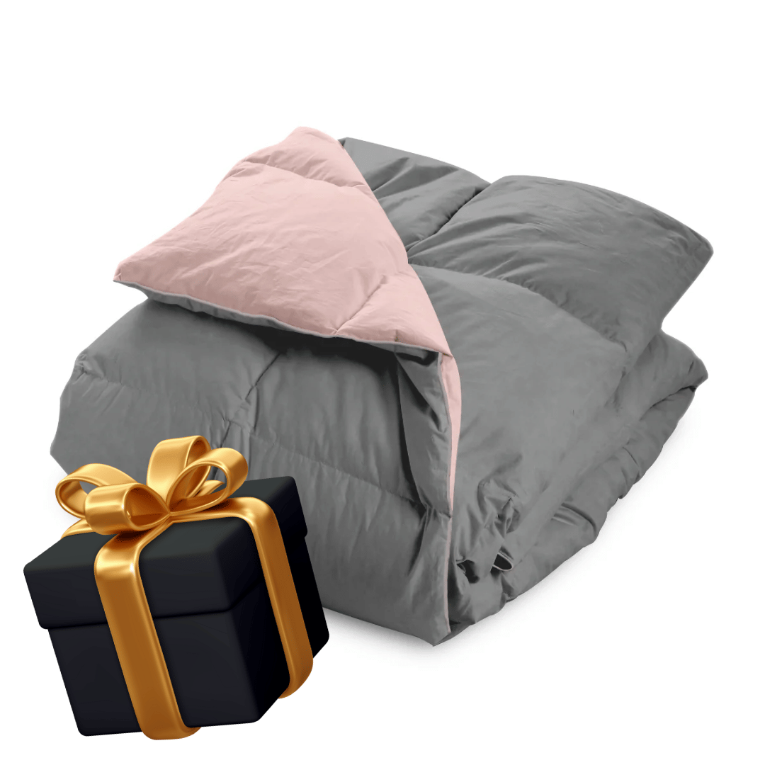 1+1 GRATIS: Wonderbed Cotton Down - Rosa & Grau (gleicher Größe)