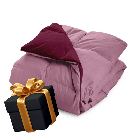 1+1 GRATIS: Wonderbed Cotton Down - Pink & Rotwein (gleicher Größe)