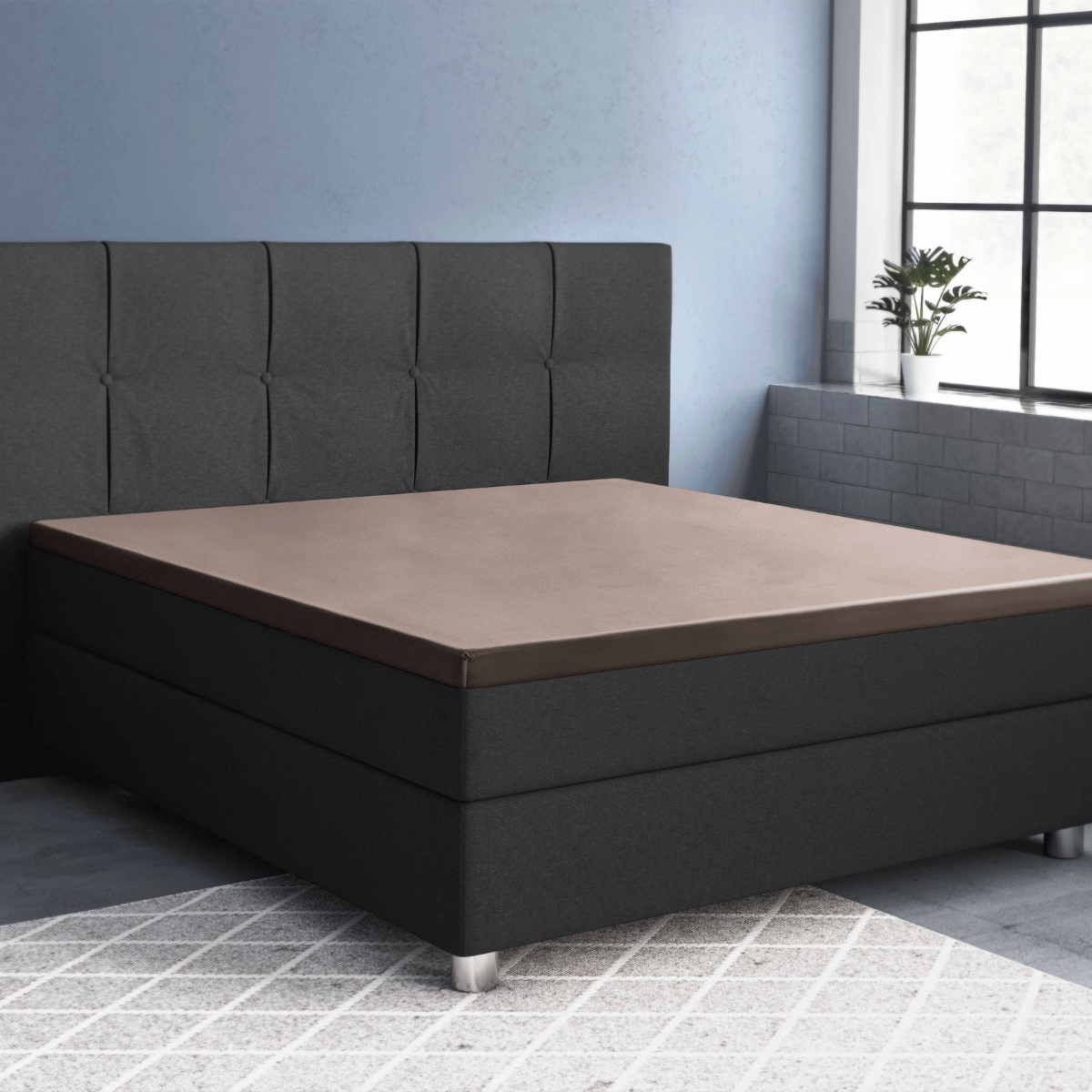 Primaviera Deluxe Topper Satin Deluxe Spannbettuch - Taupe