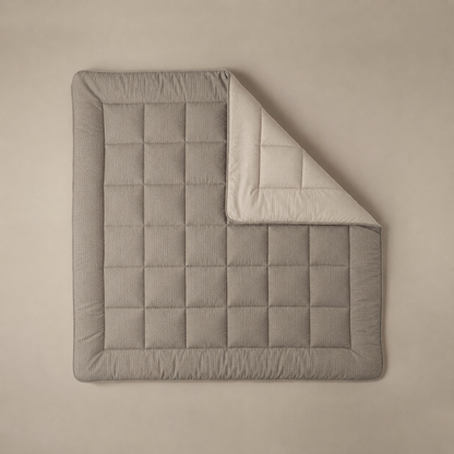 Zelesta Comfort Structure Seersucker Bettdecke - Taupe & Beige