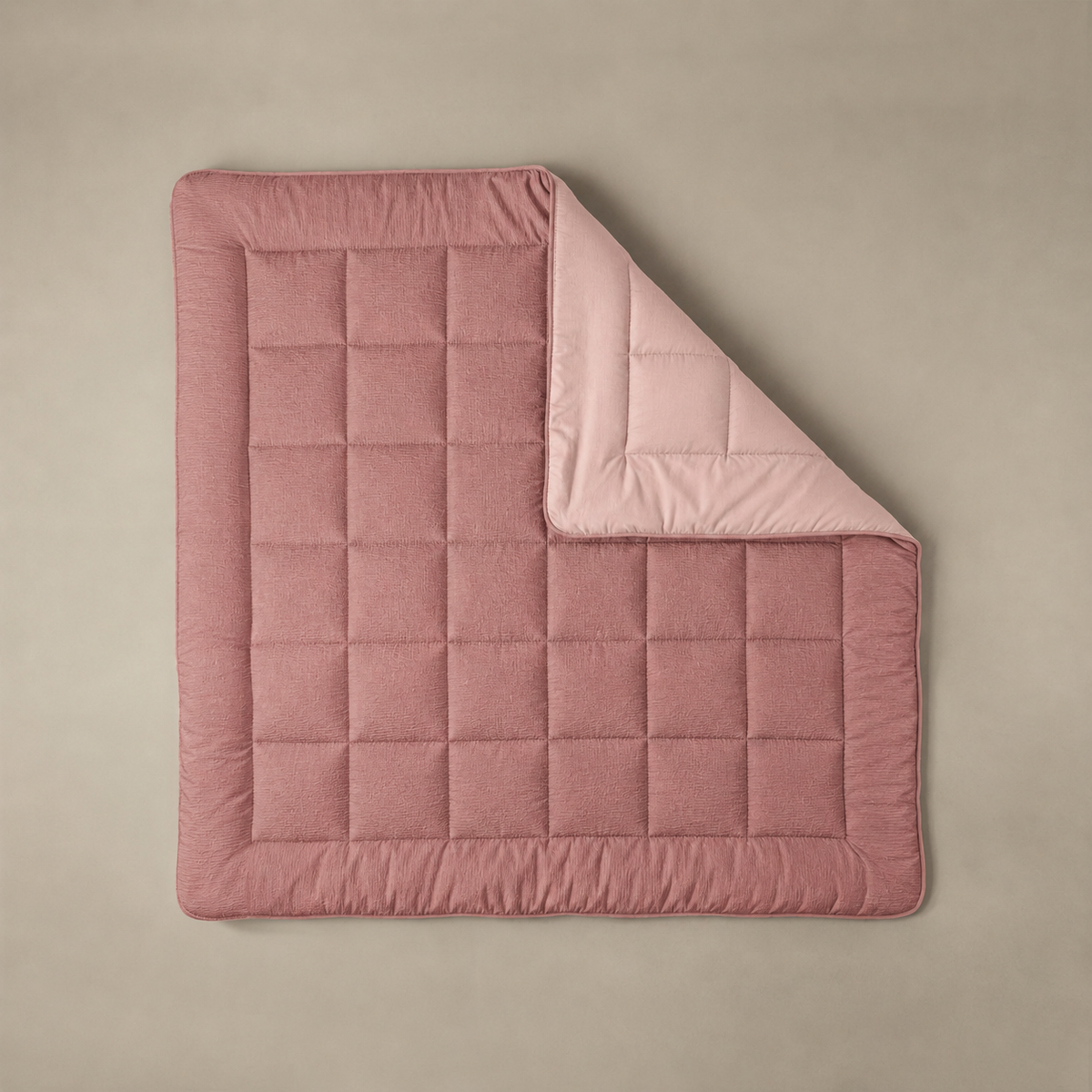 Zelesta Comfort Structure Seersucker Bettdecke - Rosa & Hellrosa