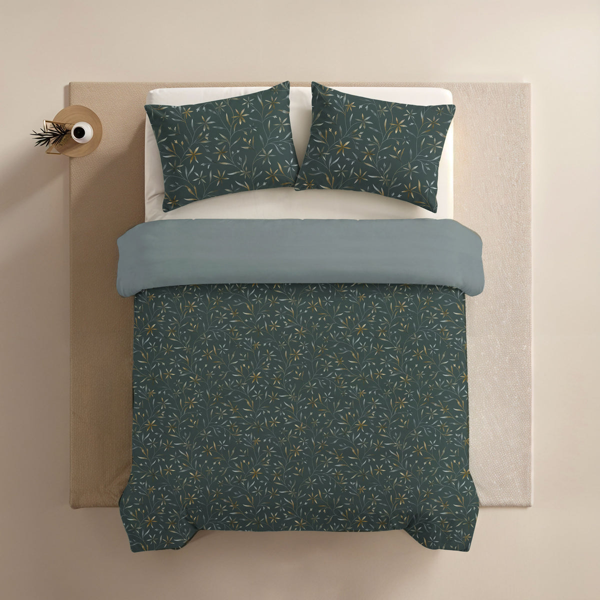 Zelesta Comfort Design Nahtlose Bettdecke - Delicate Floral Green