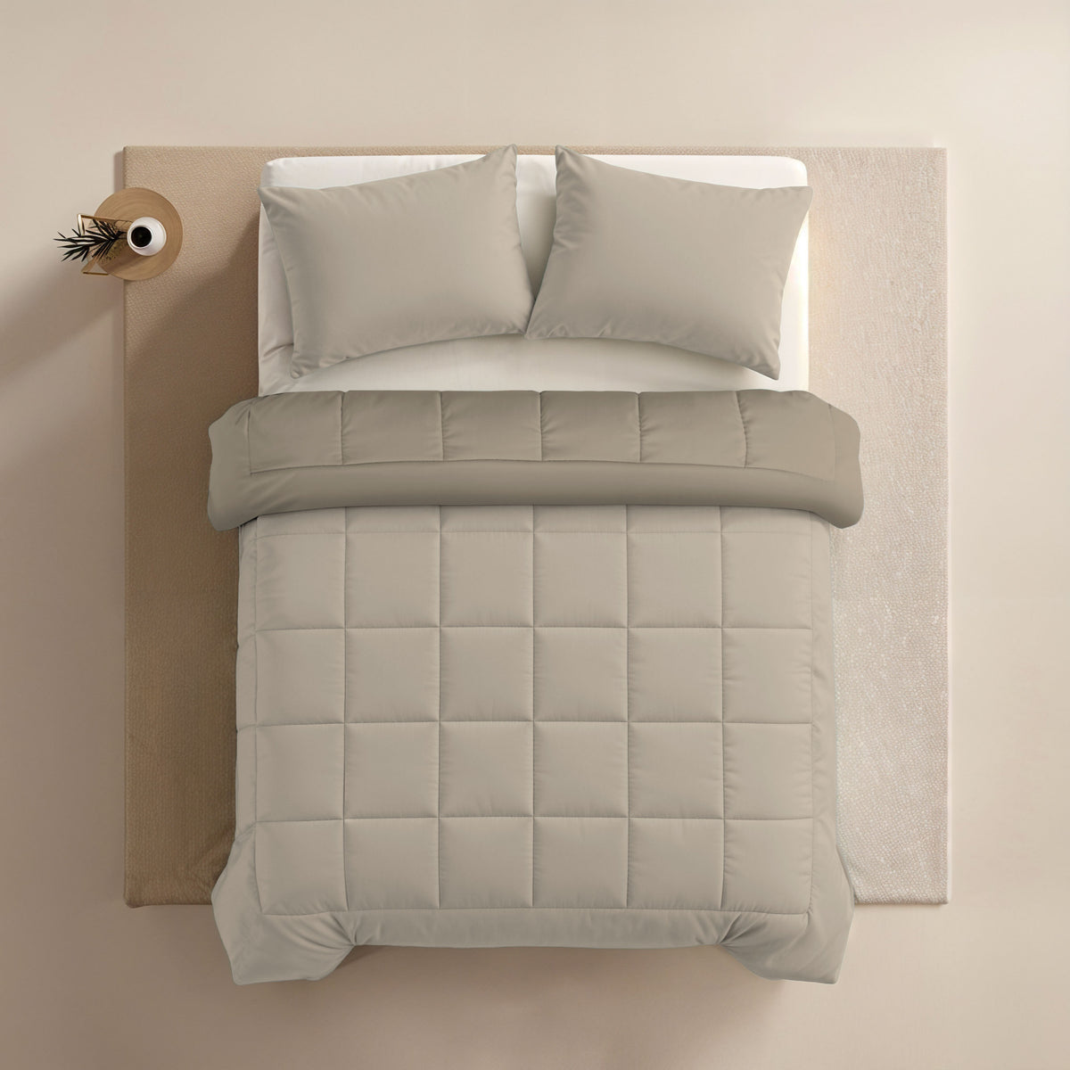 Zelesta Comfort Duo 4-Jahreszeiten Bettdecke - Beige & Taupe