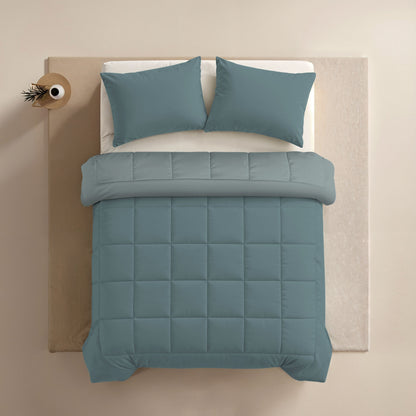 Zelesta Comfort Duo 4-Jahreszeiten Bettdecke - Mineral & Hellblau