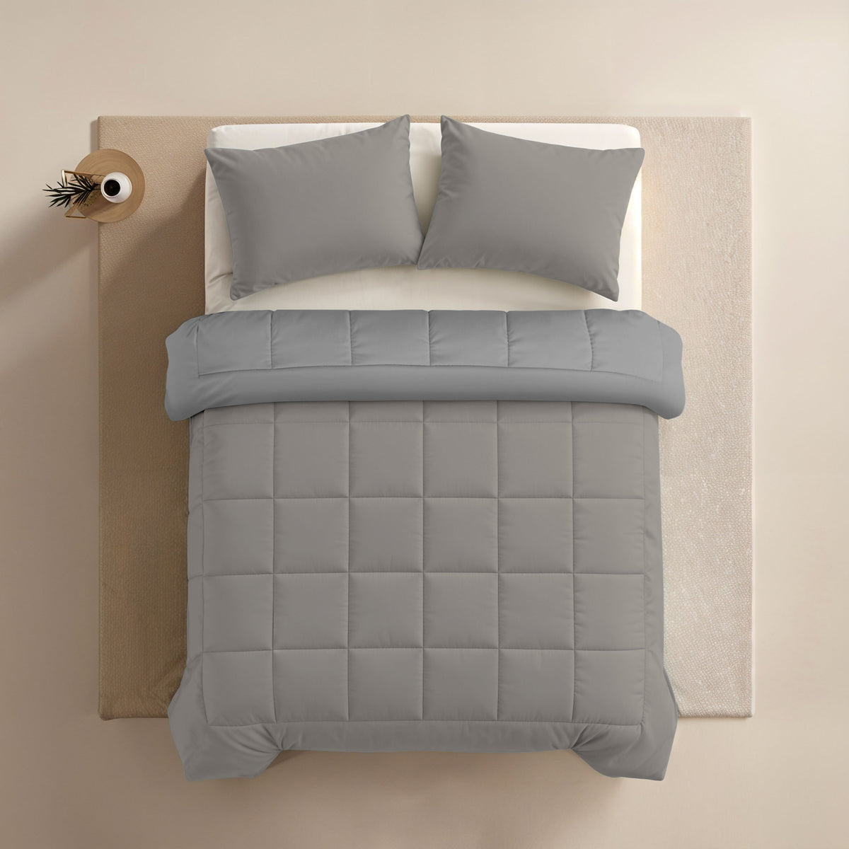 Zelesta Comfort Duo 4-Jahreszeiten Bettdecke - Grau & Sanftes Grau