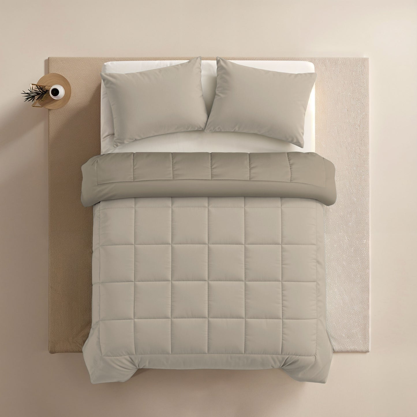 Zelesta Comfort Duo Bettdecke - Taupe & Champagner