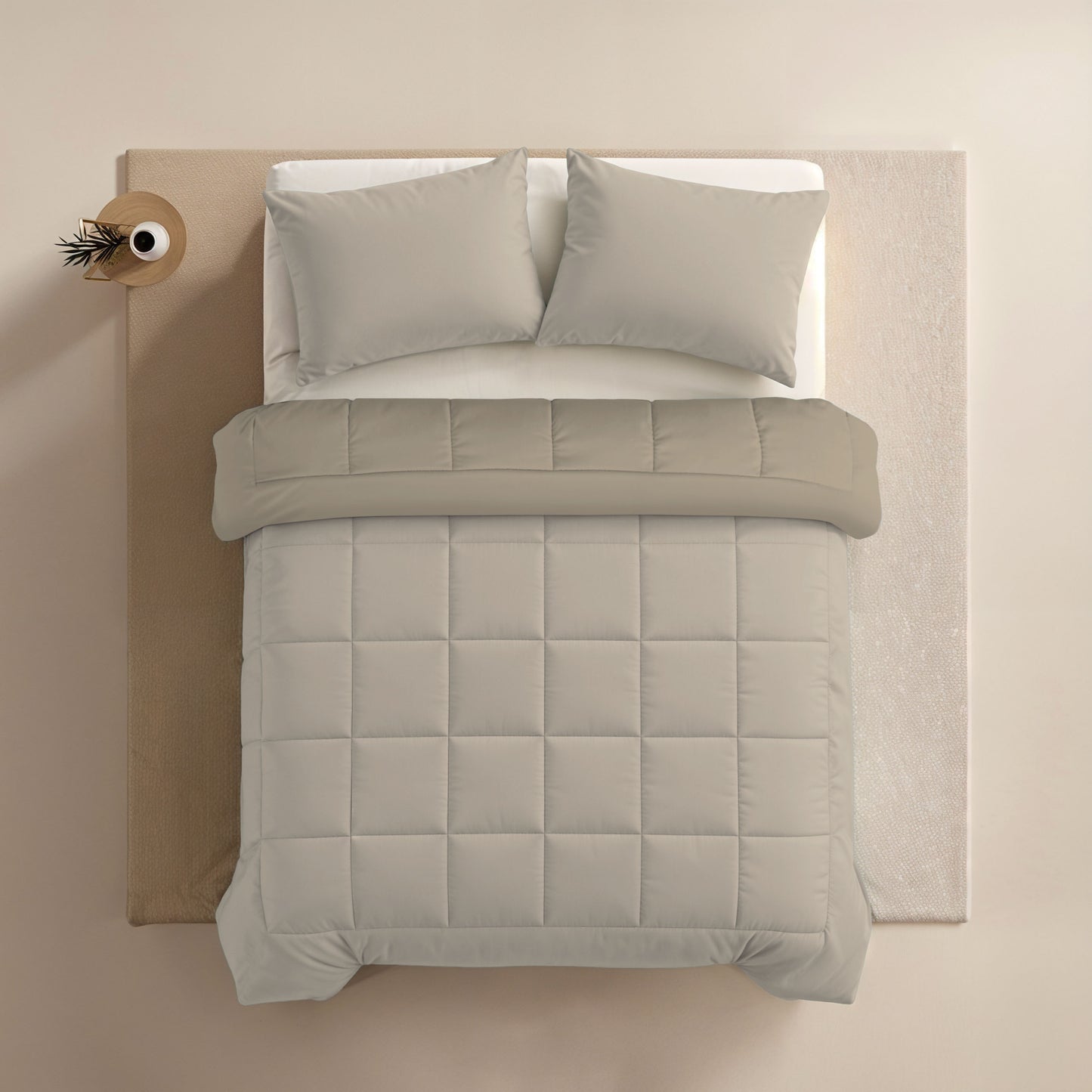 Zelesta Comfort Duo Sommerbettdecke - Taupe & Champagner