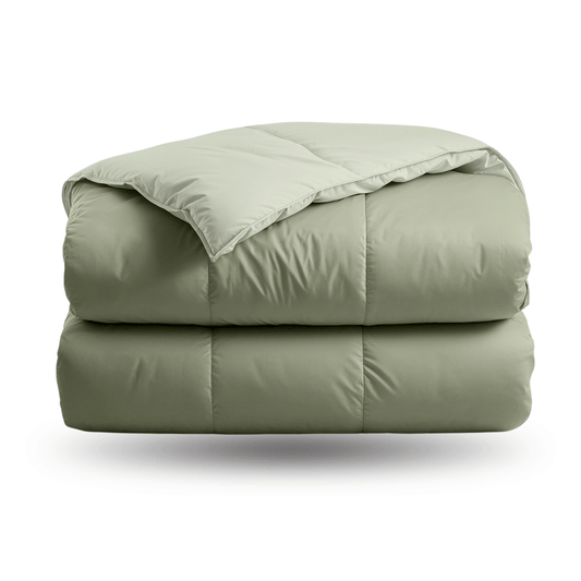 Zelesta Deluxe Duo Perkal-Baumwolle Bettdecke - Olivgrün & Mint