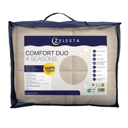 Zelesta Comfort Duo 4-Jahreszeiten Bettdecke - Beige & Taupe
