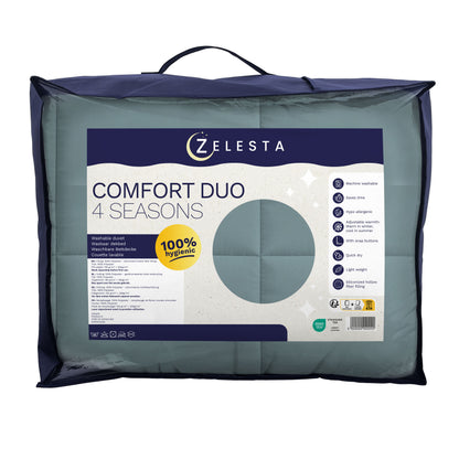 Zelesta Comfort Duo 4-Jahreszeiten Bettdecke - Mineral & Hellblau