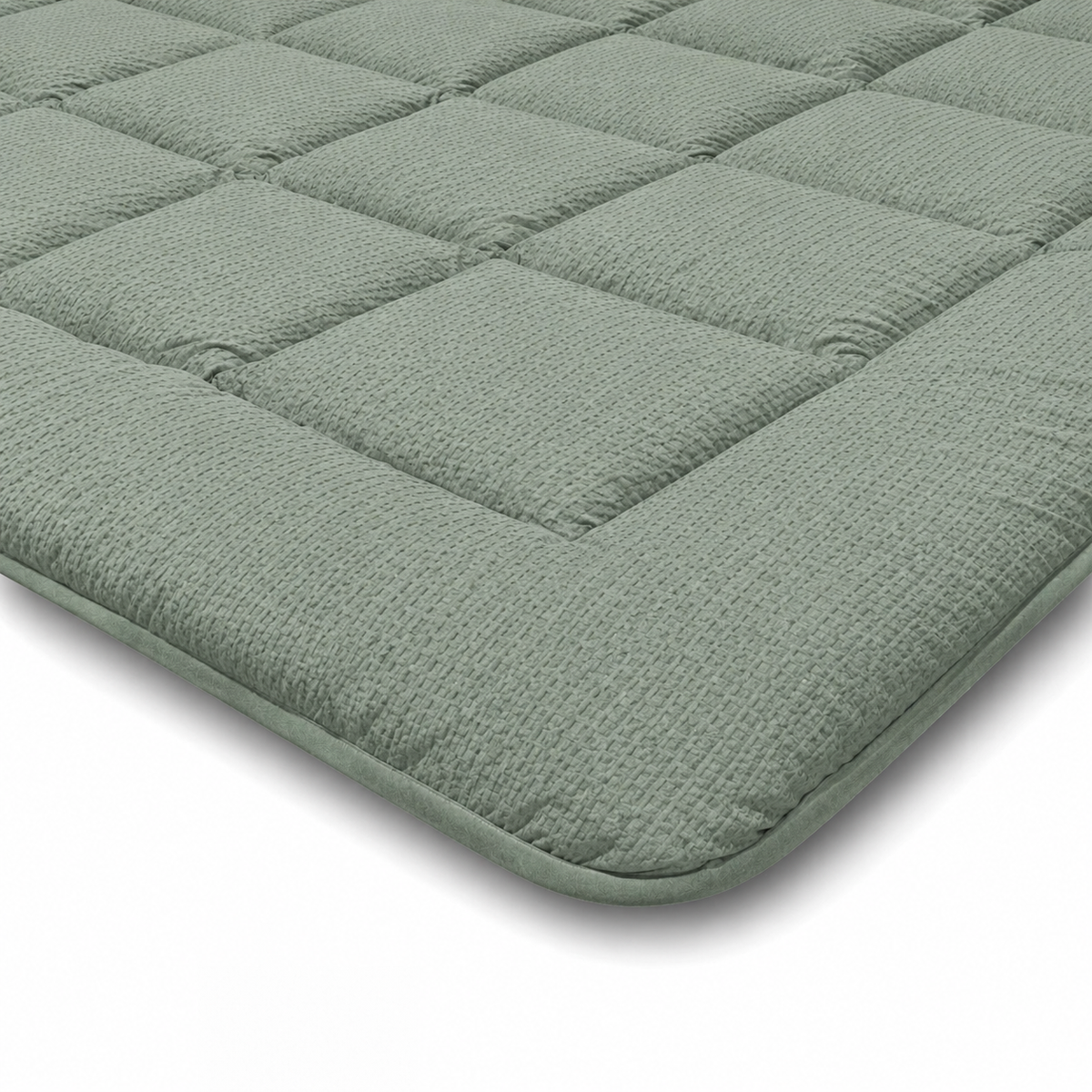 Zelesta Comfort Structure Seersucker Bettdecke - Dunkelgrün & Grün
