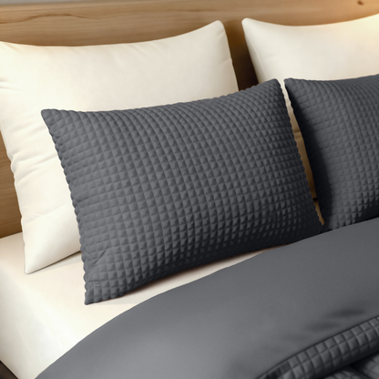 Zelesta Teddy Check Kissenbezüge - Anthracite