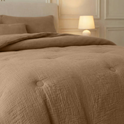 Zelesta Deluxe Baumwolle Musselin Bettdecke - Braun