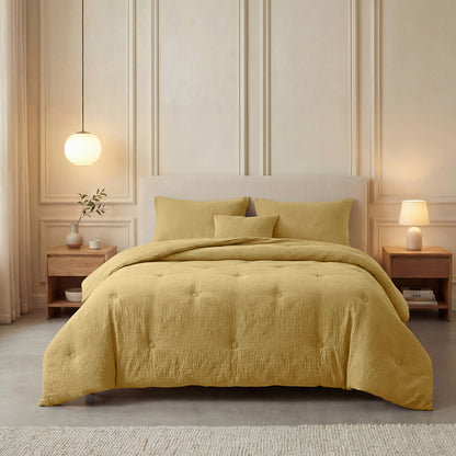 Zelesta Deluxe Baumwolle Musselin Bettdecke - Ocker