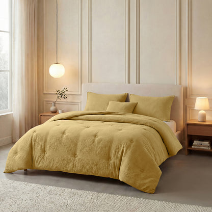 Zelesta Deluxe Baumwolle Musselin Bettdecke - Ocker