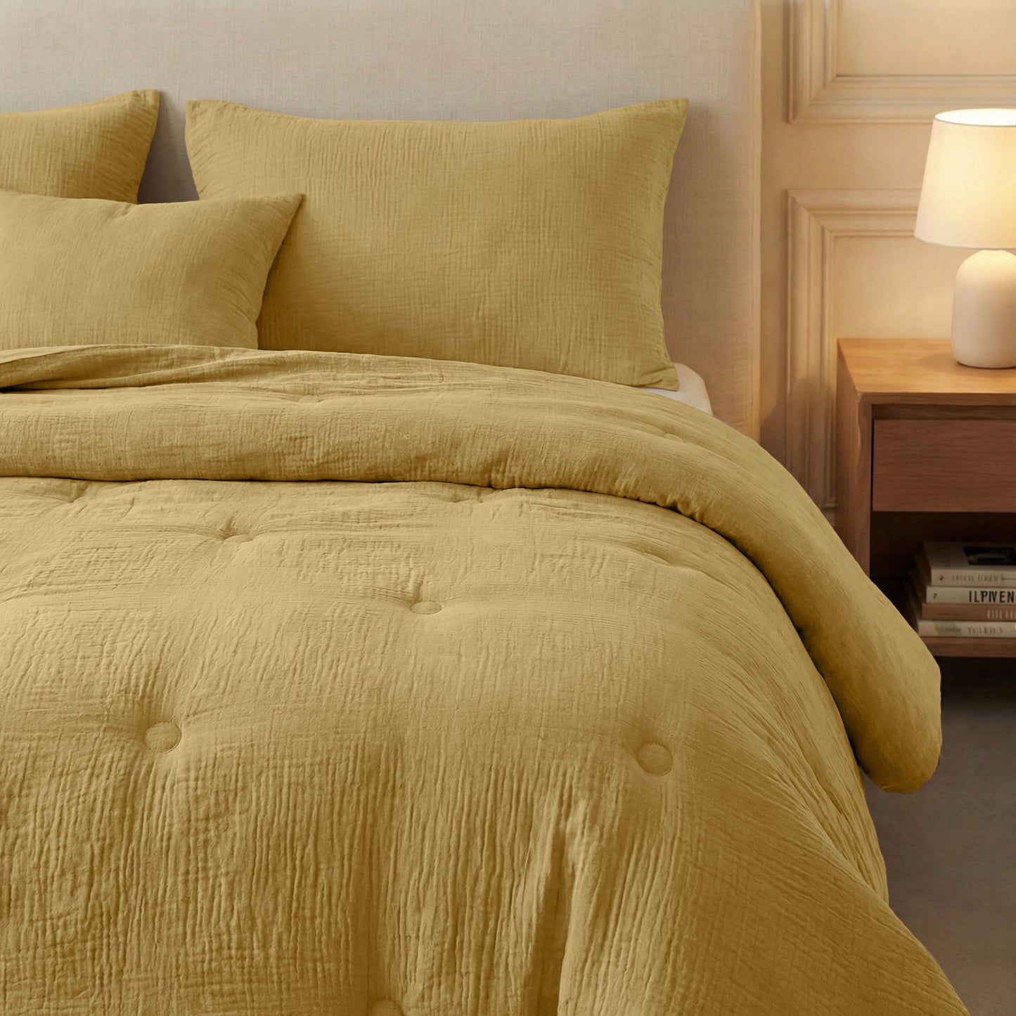 Zelesta Deluxe Baumwolle Musselin Bettdecke - Ocker