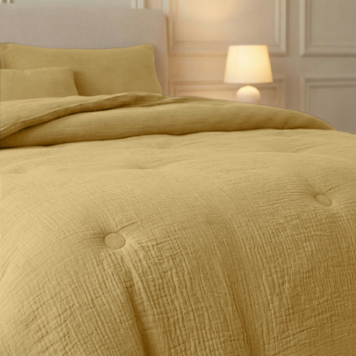 Zelesta Deluxe Baumwolle Musselin Bettdecke - Ocker