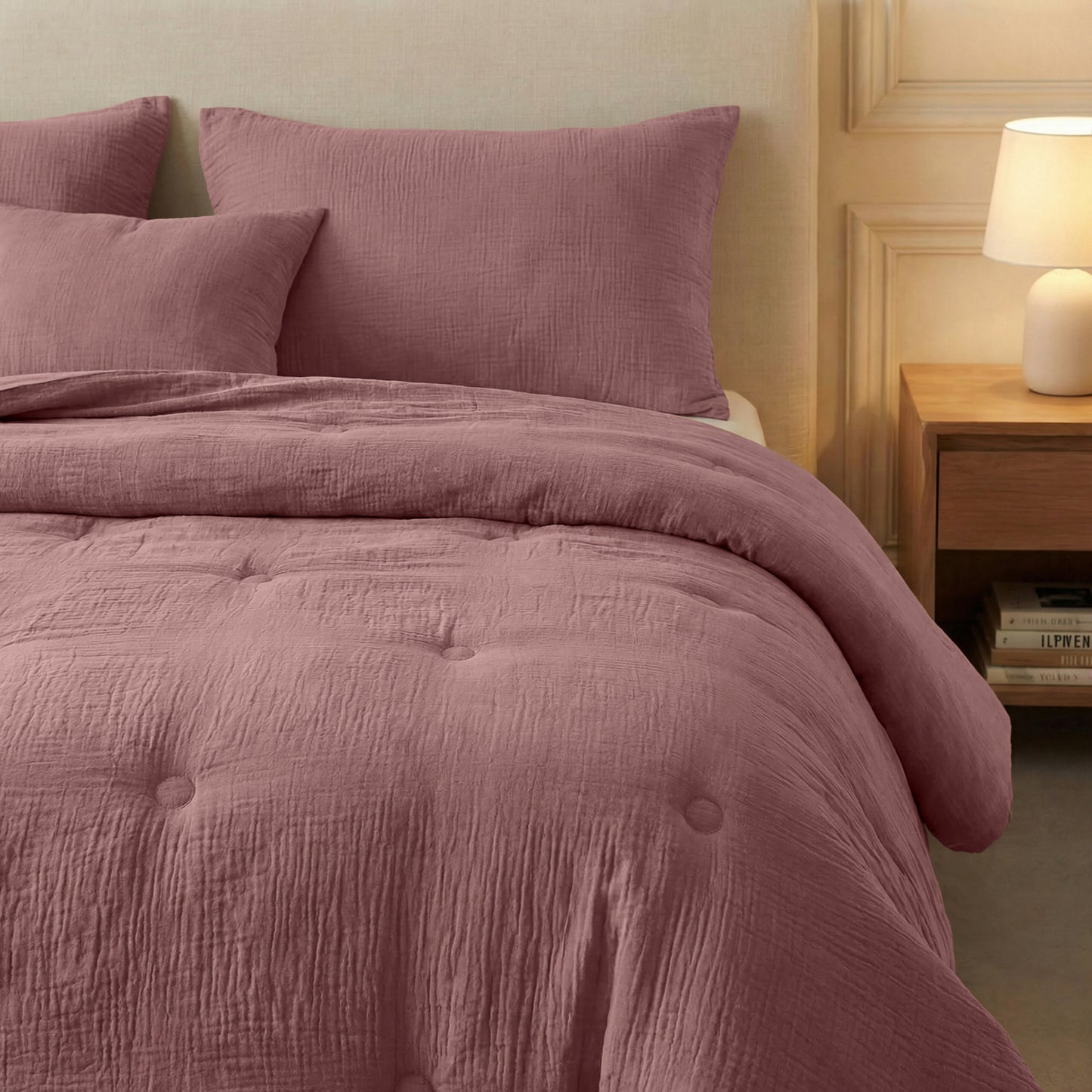 Zelesta Deluxe Baumwolle Musselin Bettdecke - Altrosa