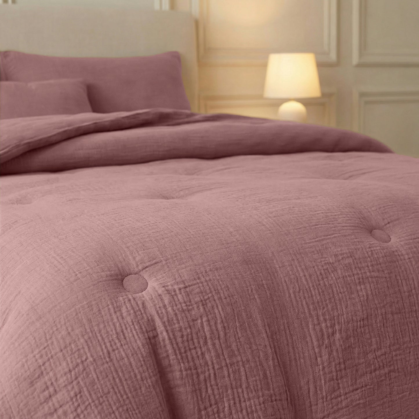 Zelesta Deluxe Baumwolle Musselin Bettdecke - Altrosa