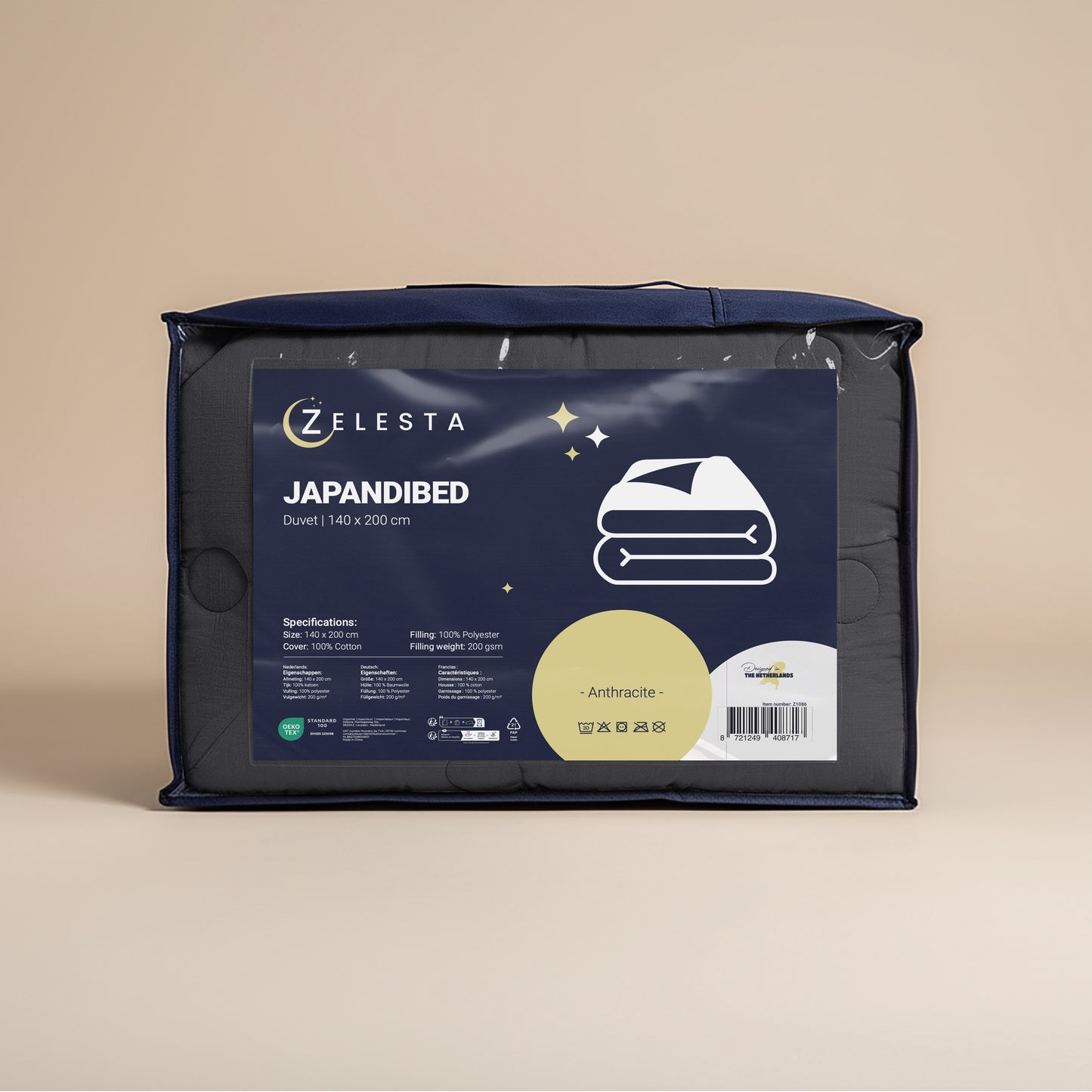 Zelesta Deluxe Baumwolle Musselin Bettdecke - Anthrazit