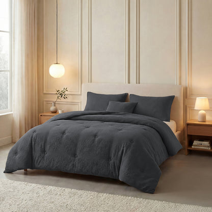 Zelesta Deluxe Baumwolle Musselin Bettdecke - Anthrazit