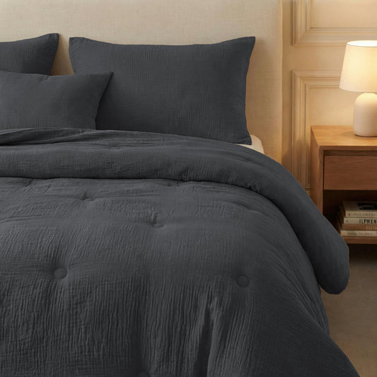 Zelesta Japandibed Baumwolle Musselin - Anthracite